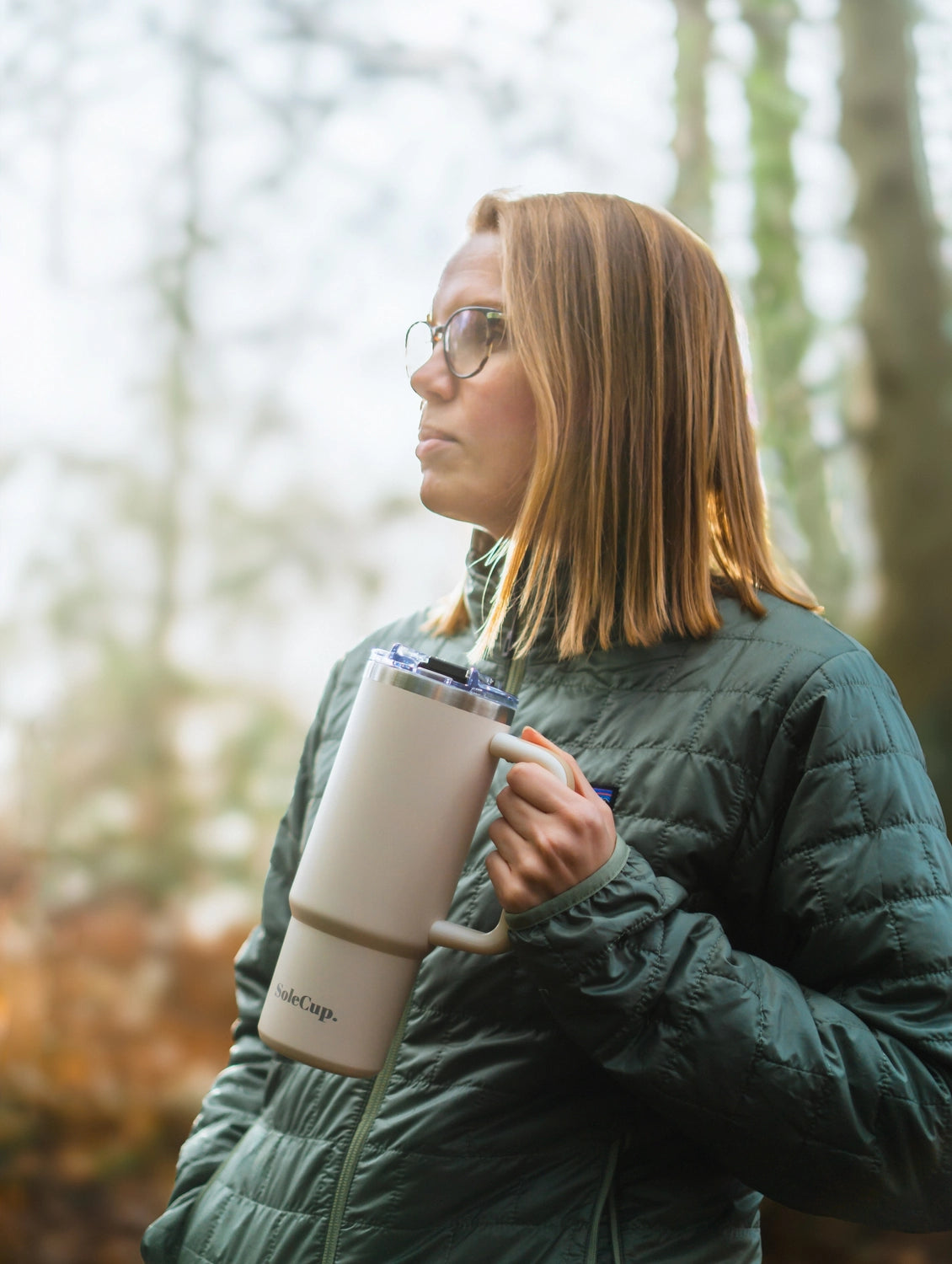 SoleCup XL - Tasse de voyage de 30 oz avec poignée, couvercle et deux pailles