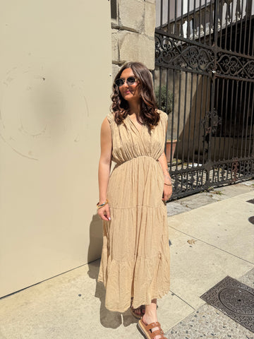Robe plissée “Café Crème”